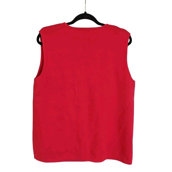 Valentine's Red Embroidered Novelty Sweater Vest Size XL 100% Cotton Teacher - Picture 2 of 4